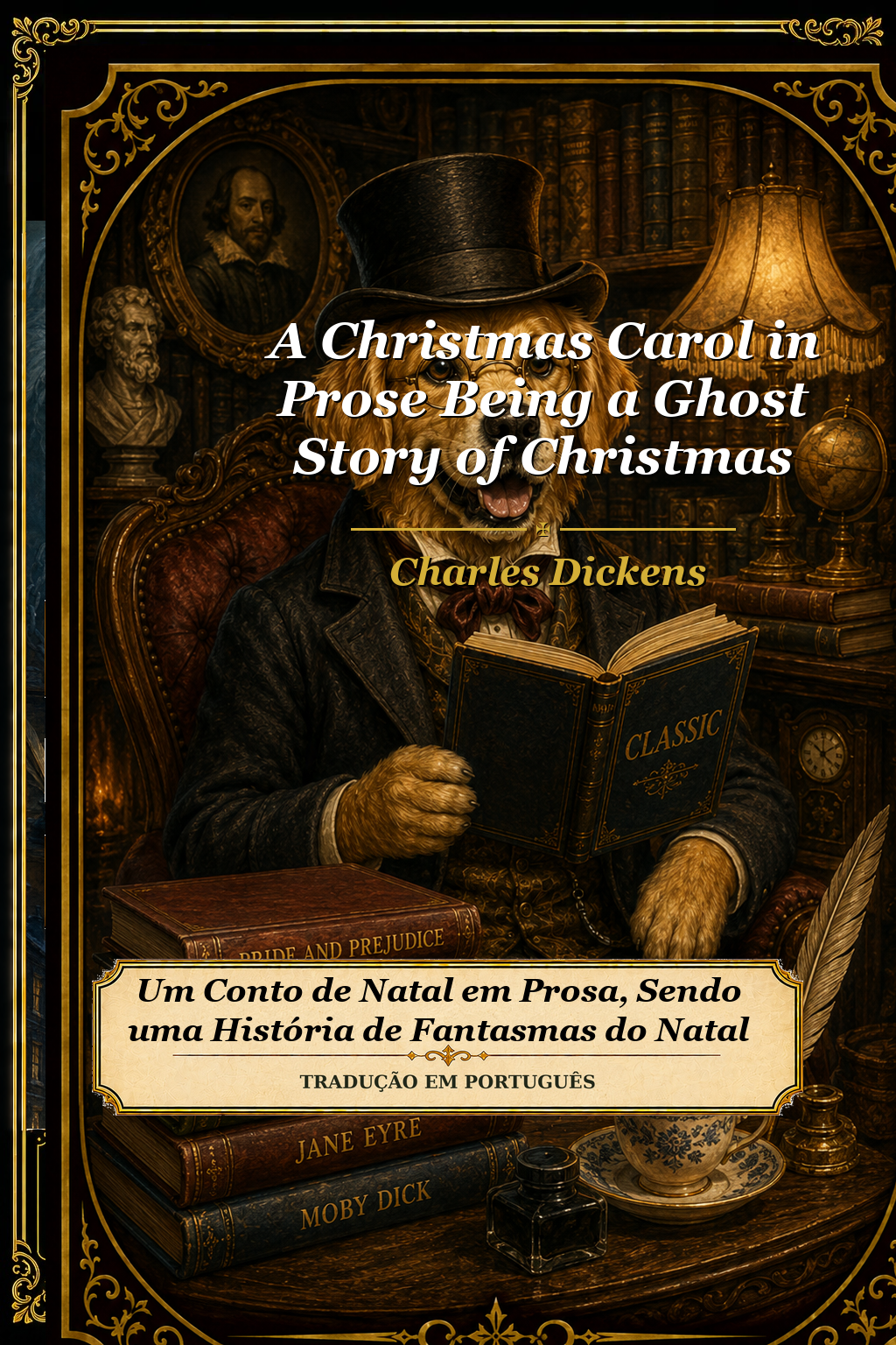 Capa de A Christmas Carol in Prose Being a Ghost Story of Christmas — Um Conto de Natal