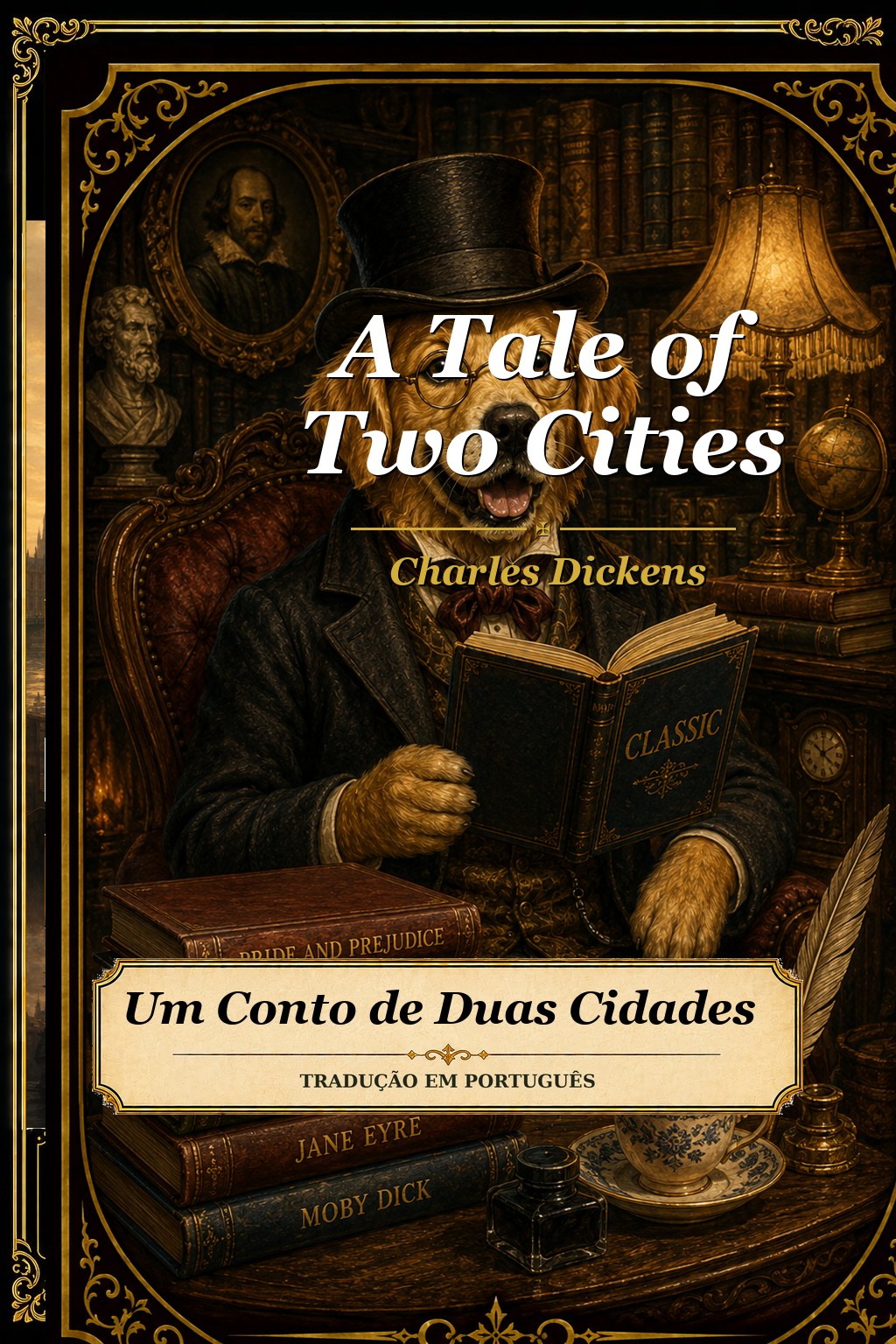 Capa de A Tale of Two Cities — Um Conto de Duas Cidades