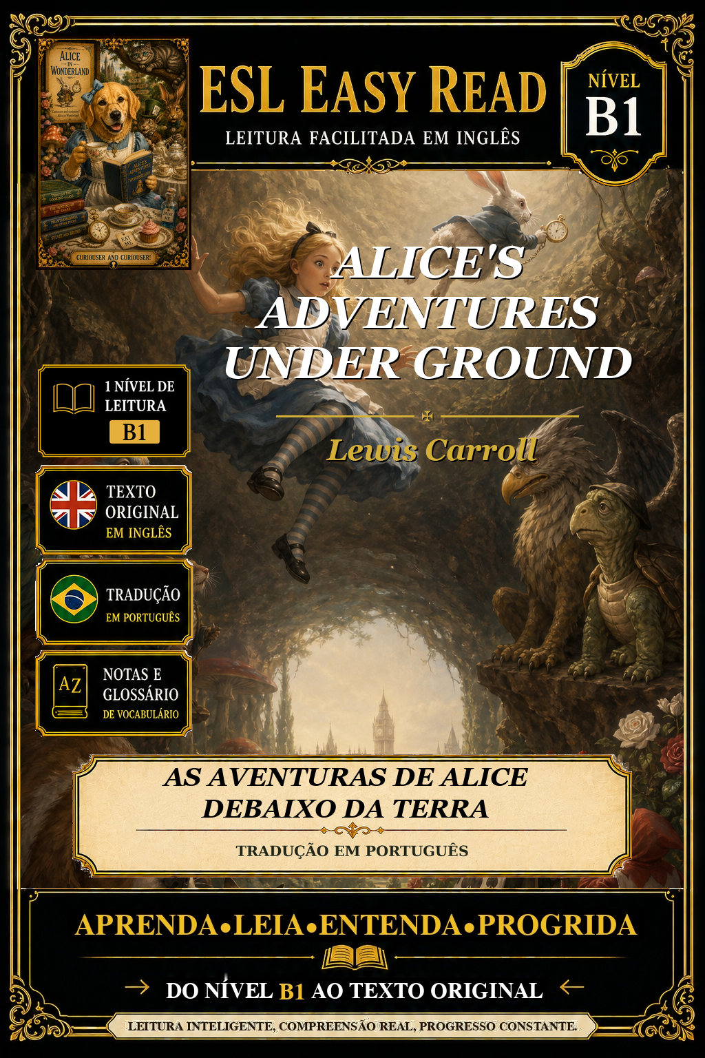Capa de AS AVENTURAS DE ALICE DEBAIXO DA TERRA
