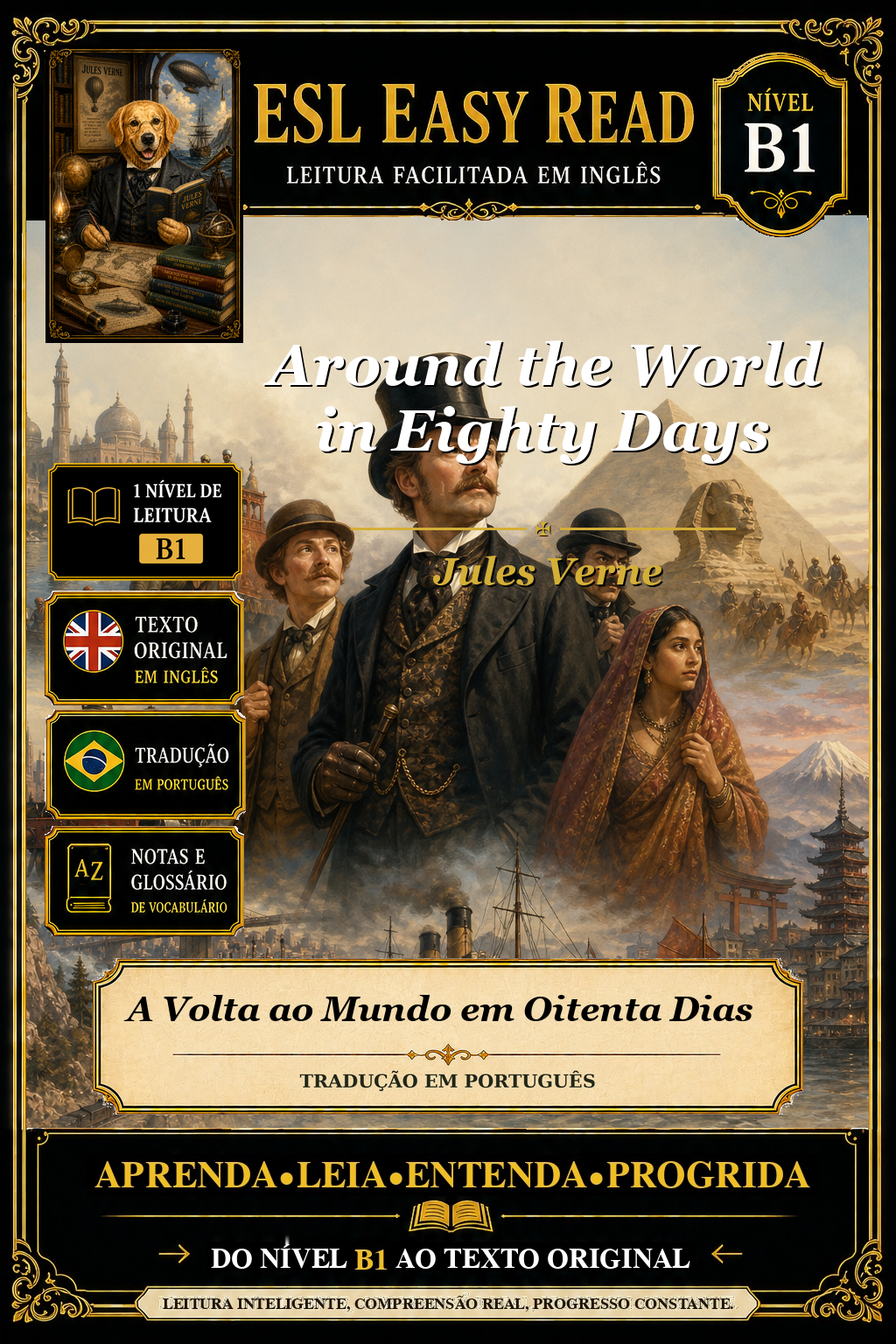 Capa de A Volta ao Mundo em Oitenta Dias