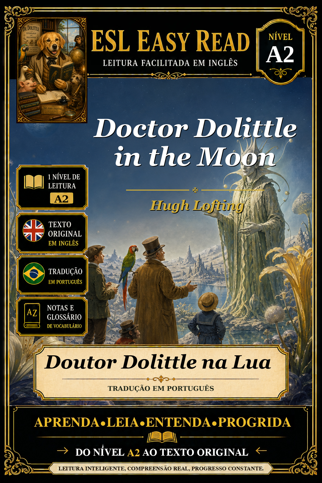 Capa de Doutor Dolittle na Lua