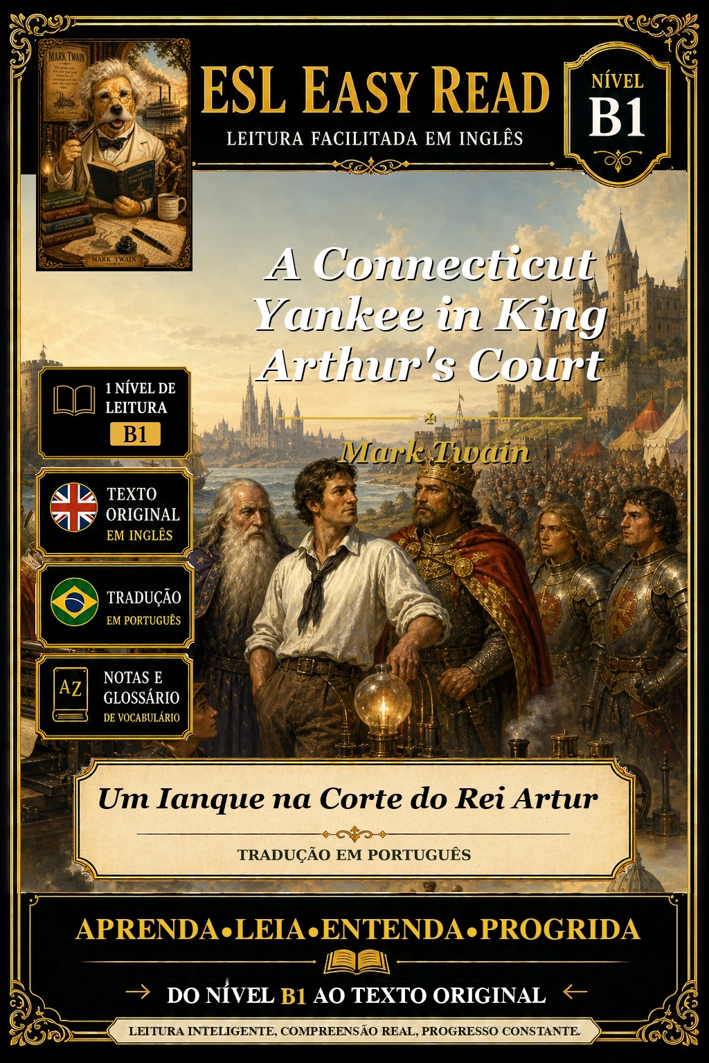 Capa do e-book Um Ianque na Corte do Rei Artur, de Mark Twain