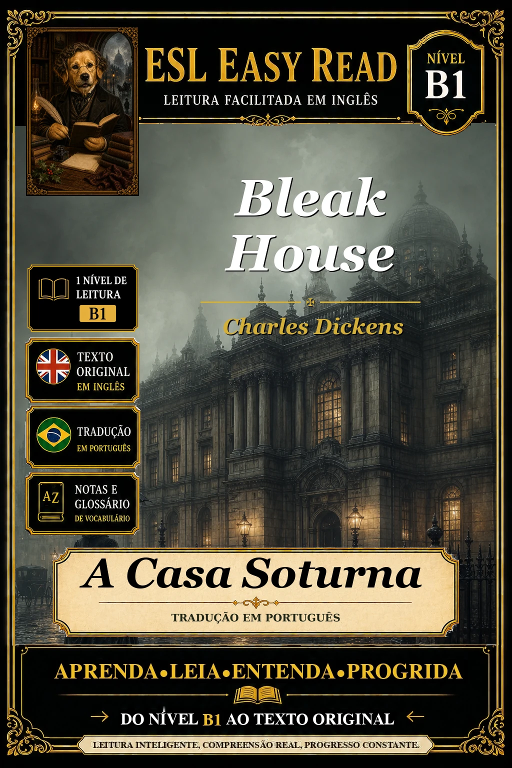 Capa de A Casa Soturna, de Charles Dickens
