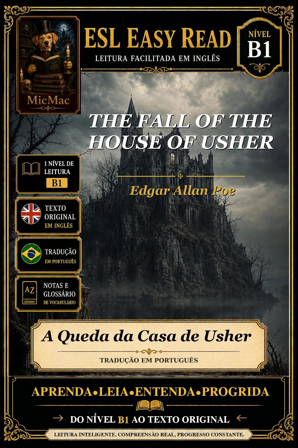 Capa do e-book A Queda da Casa de Usher, de Edgar Allan Poe