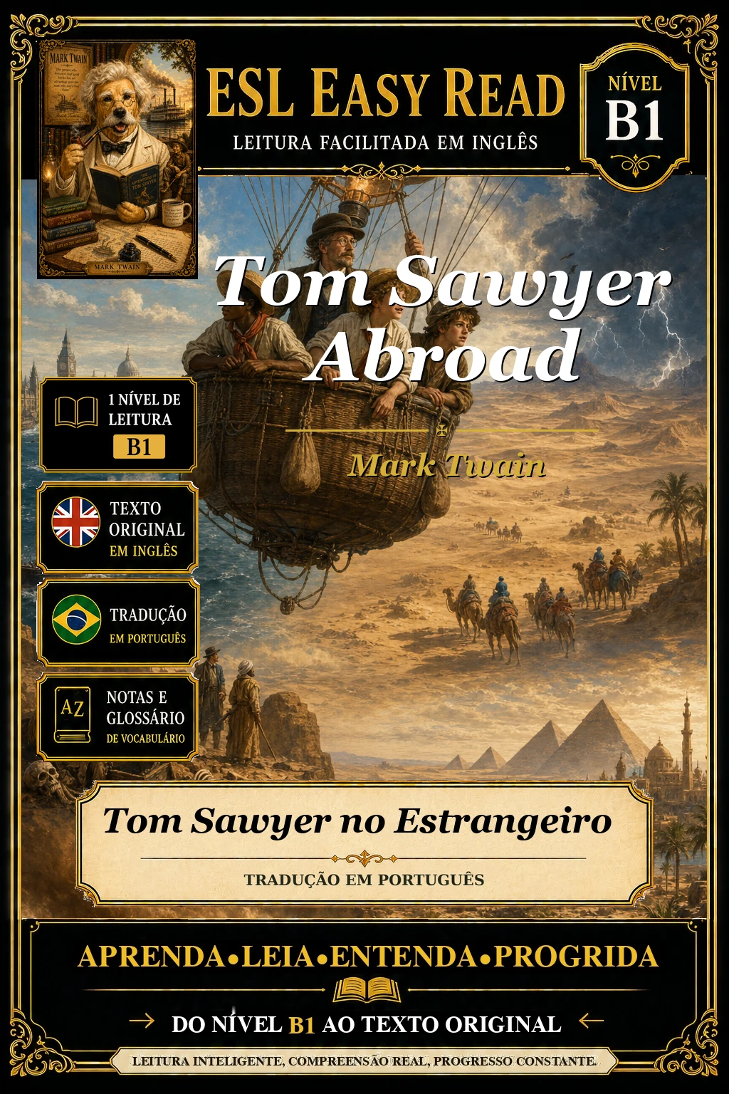 Capa do e-book As Viagens de Tom Sawyer, de Mark Twain