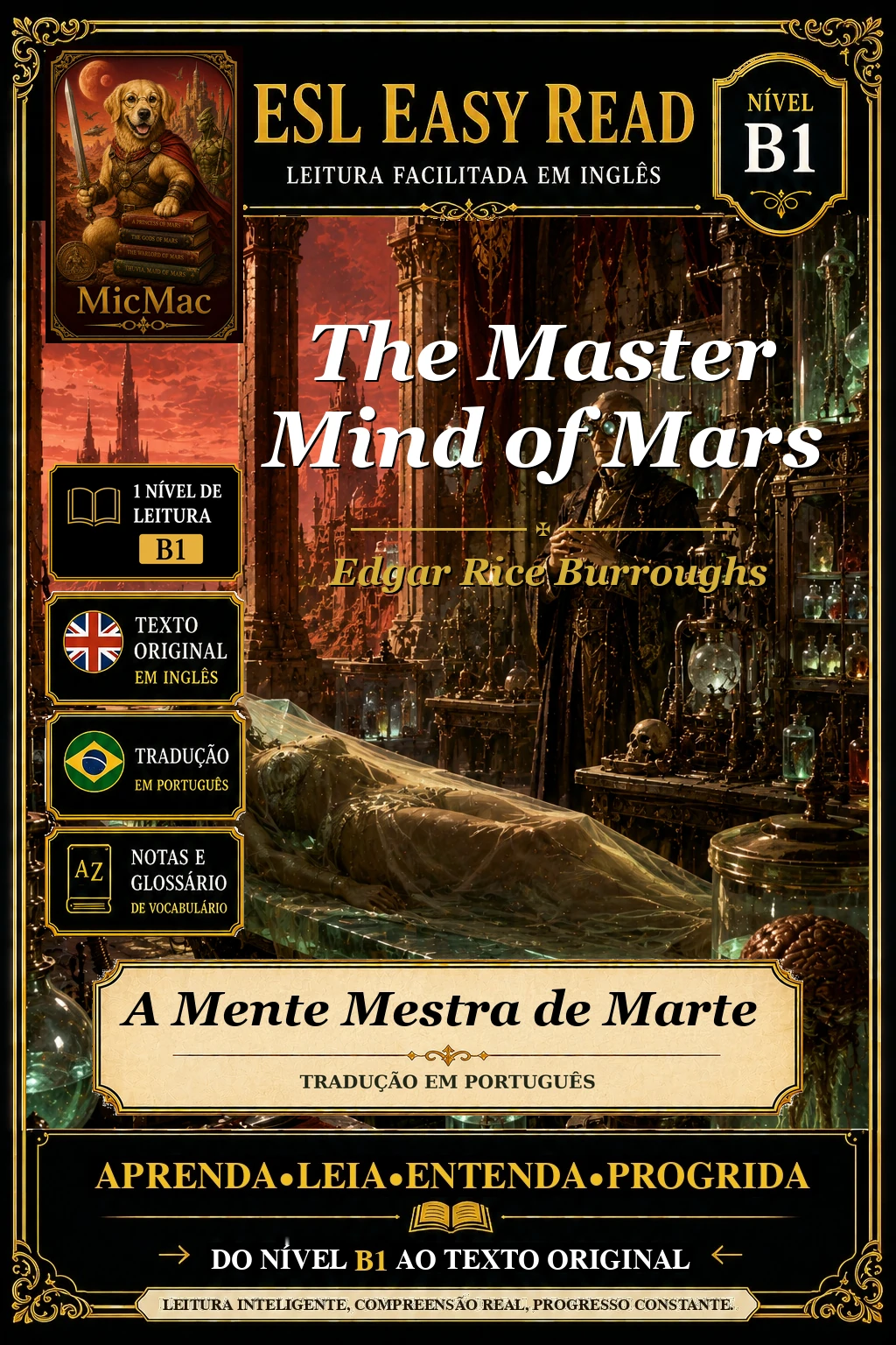 Capa do e-book A Mente Mestra de Marte, de Edgar Rice Burroughs