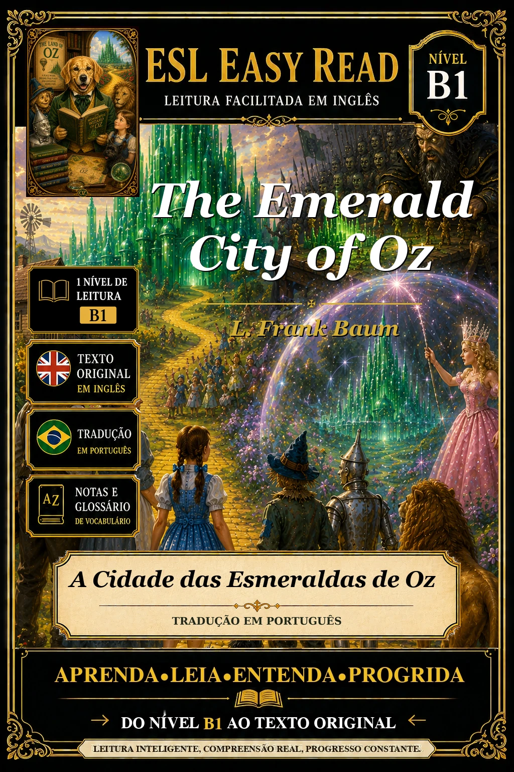 Capa do e-book A Cidade Esmeralda de Oz, de L. Frank Baum