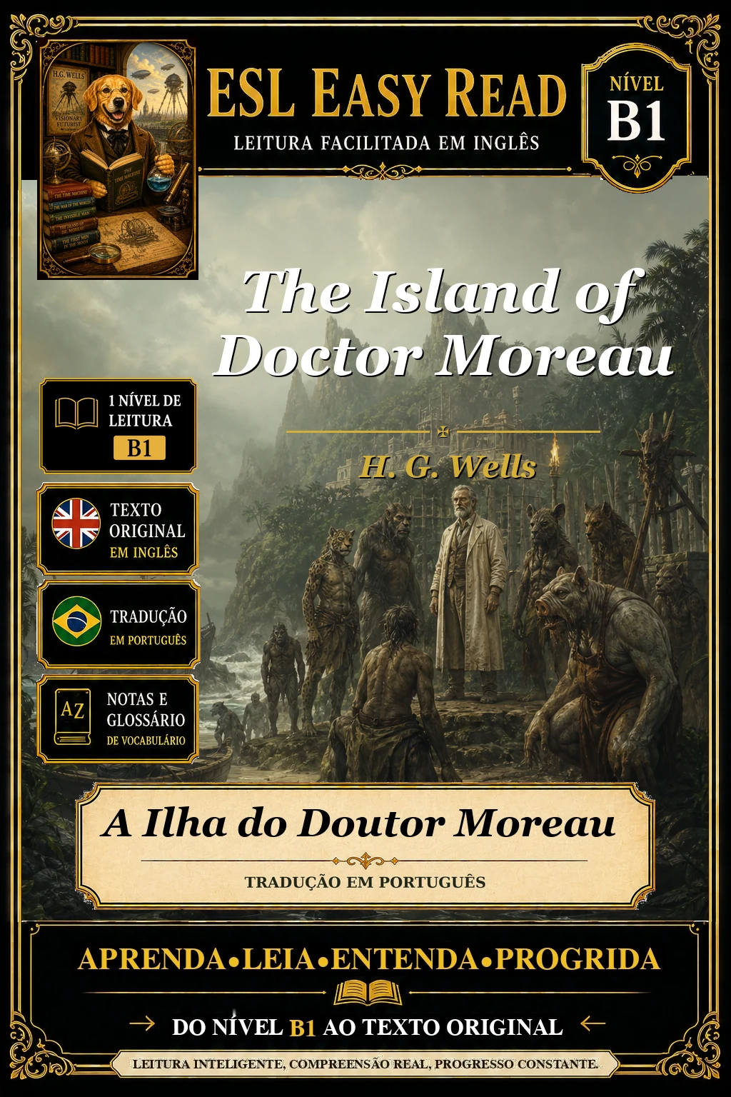 Capa do e-book The Island of Doctor Moreau, de H. G. Wells