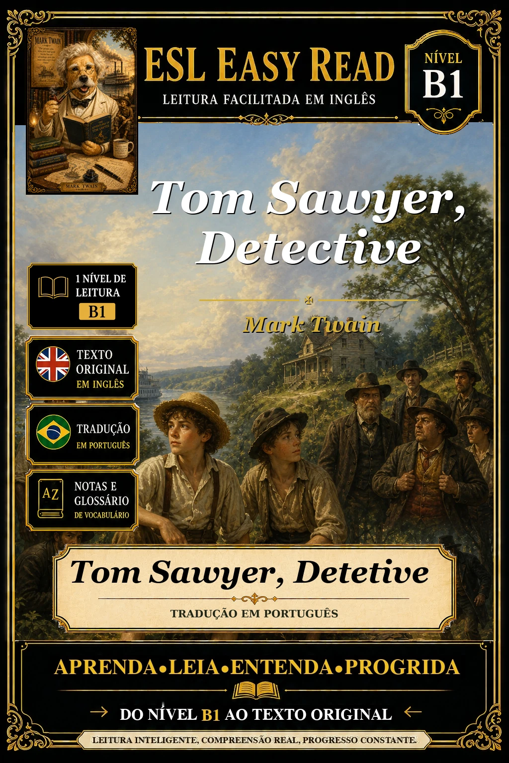 Capa do e-book Tom Sawyer Detetive, de Mark Twain