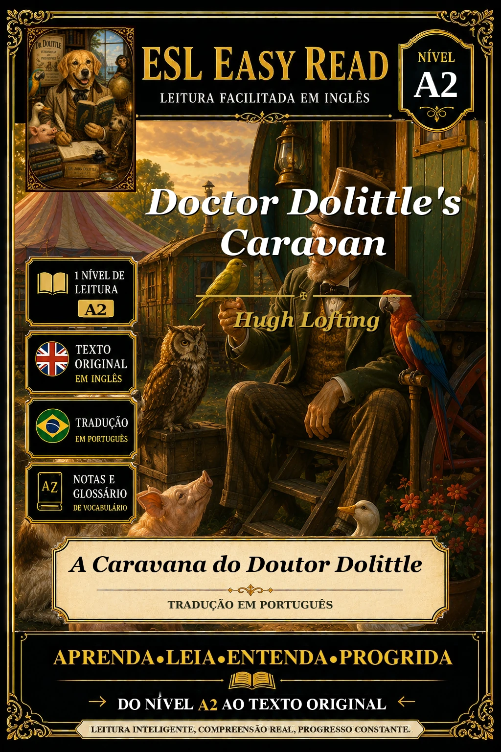 Capa do e-book A Caravana do Doutor Dolittle, de Hugh Lofting