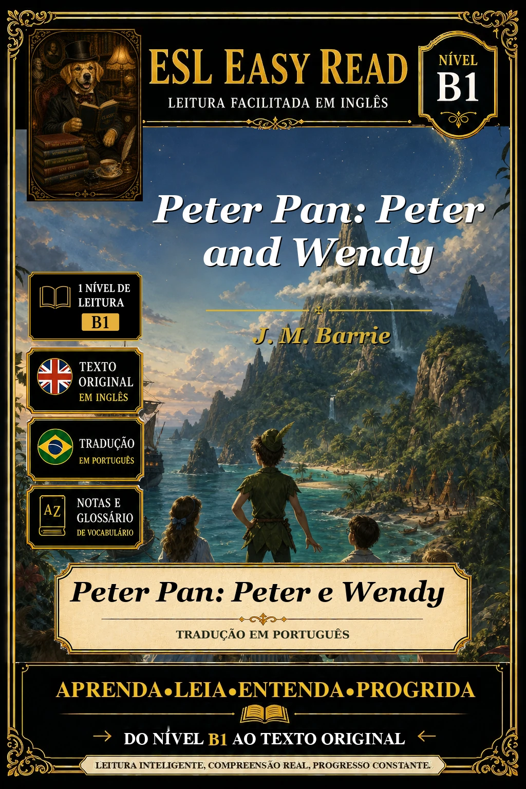 Capa do e-book Peter Pan e Wendy, de J. M. Barrie