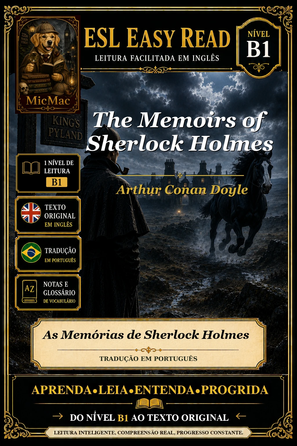 Capa do e-book The Memoirs of Sherlock Holmes, de Arthur Conan Doyle