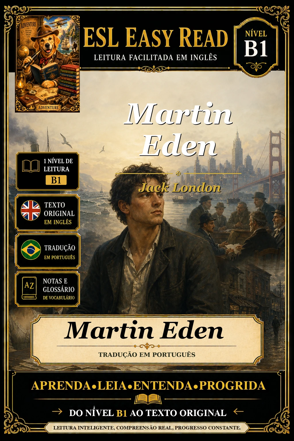 Capa do e-book Martin Eden, de Jack London