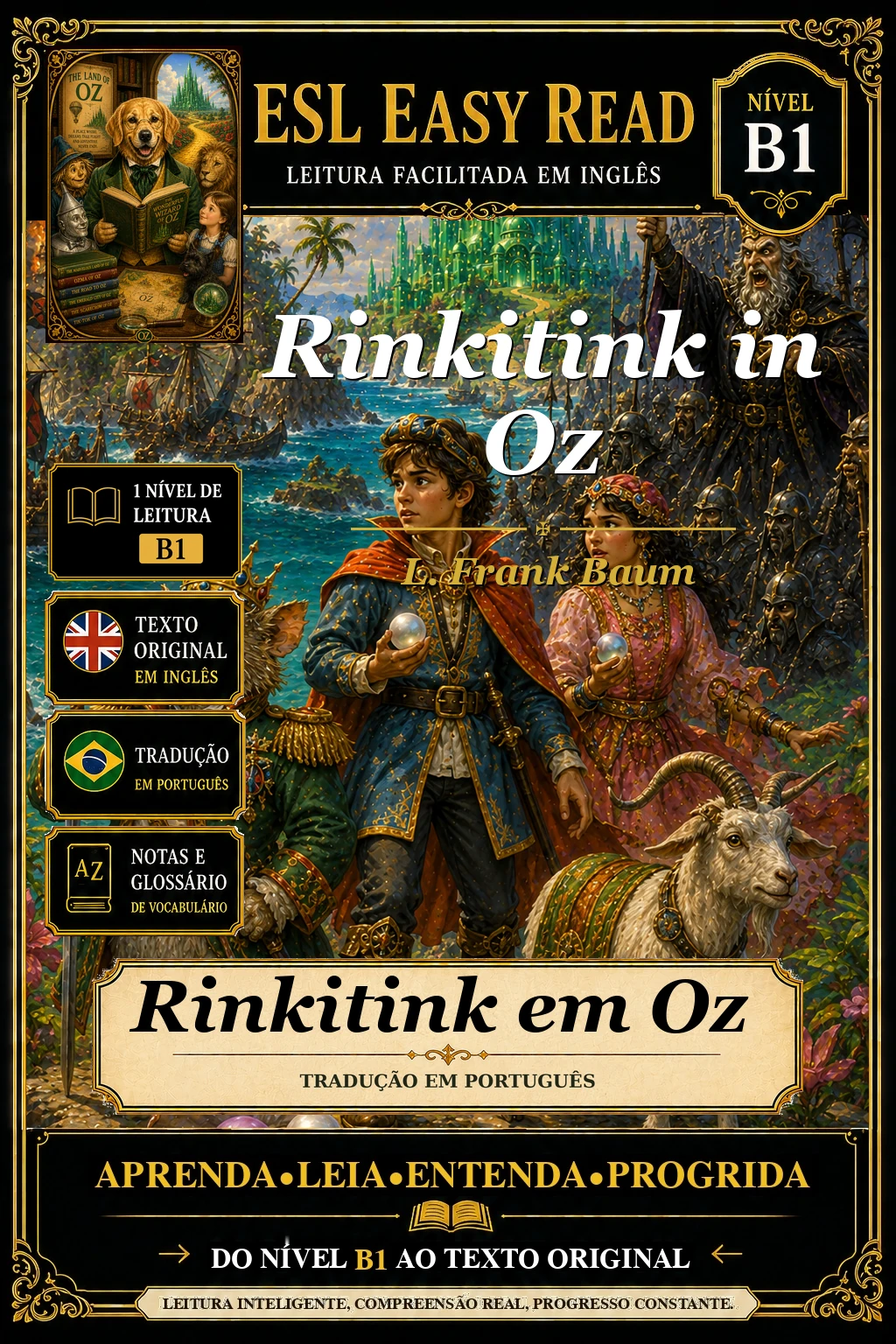 Capa do e-book Rinkitink em Oz, de L. Frank Baum