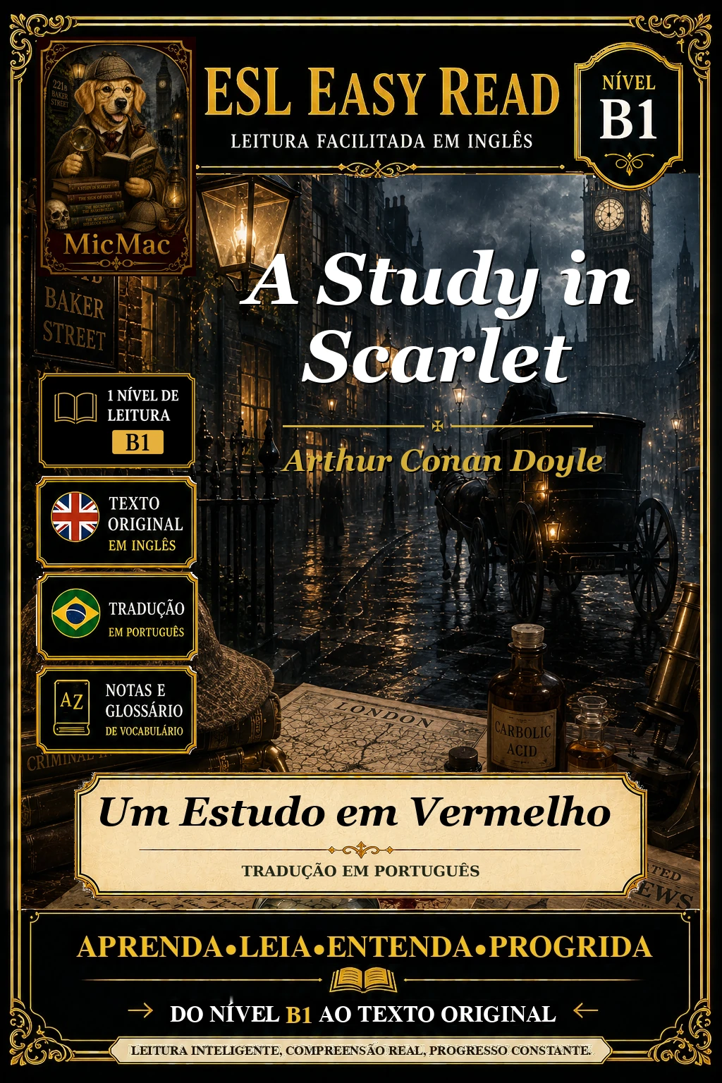 Capa de Um Estudo em Vermelho, de Arthur Conan Doyle