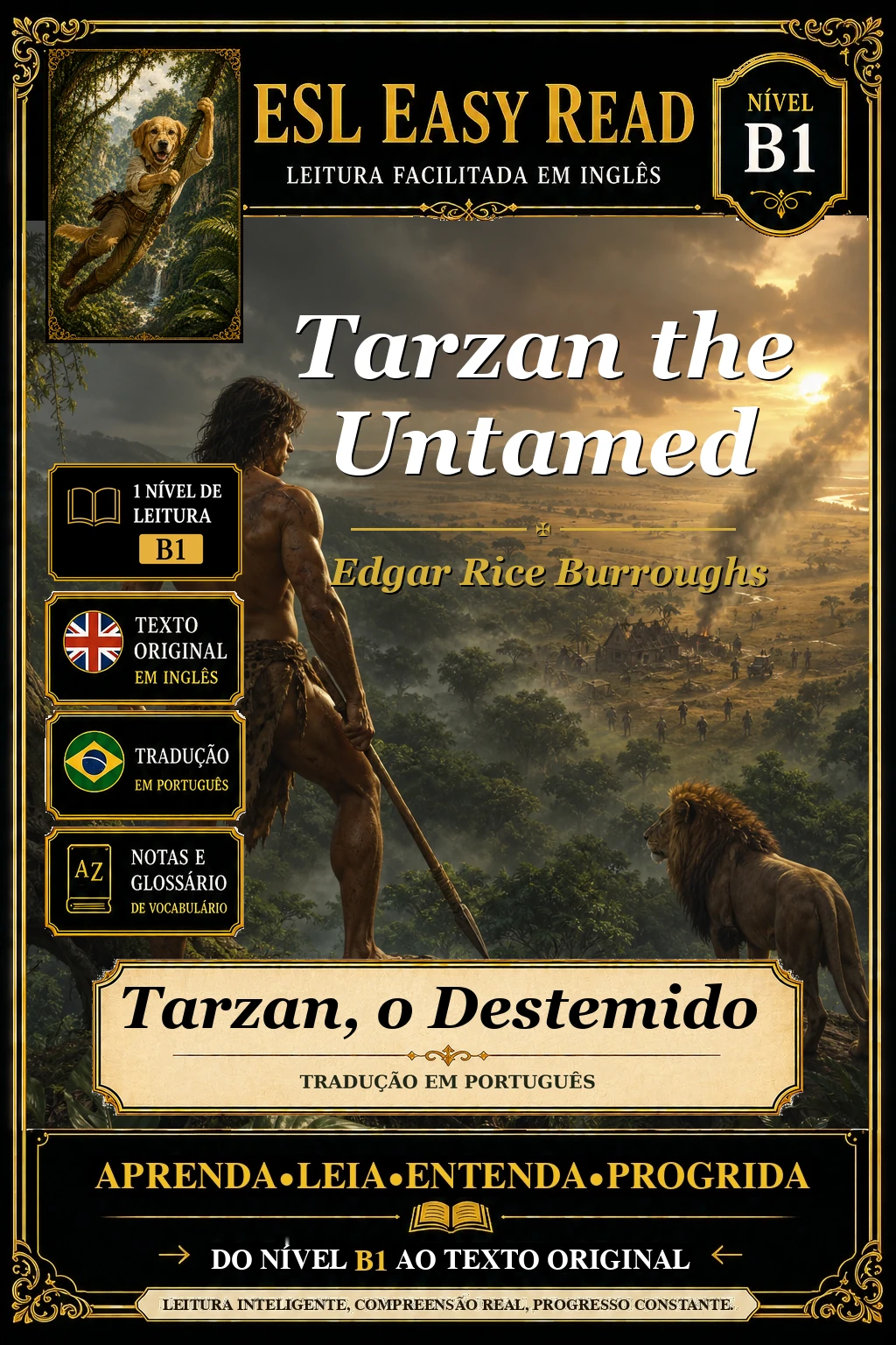 Capa do e-book Tarzan, o Indômito, de Edgar Rice Burroughs
