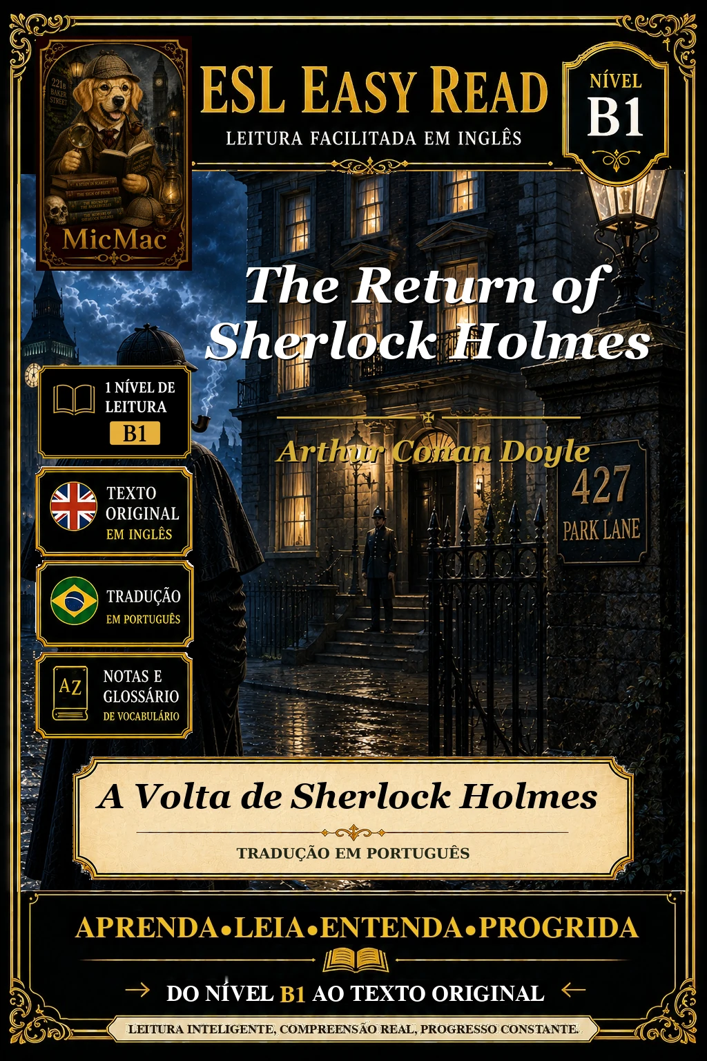 Capa do e-book A Volta de Sherlock Holmes, de Arthur Conan Doyle
