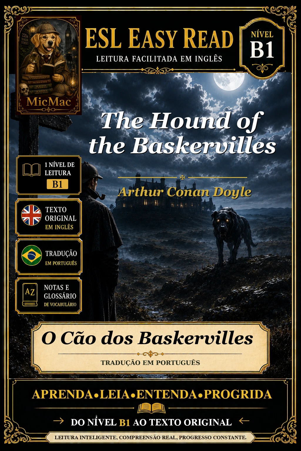 Capa do e-book O Cão dos Baskervilles, de Arthur Conan Doyle