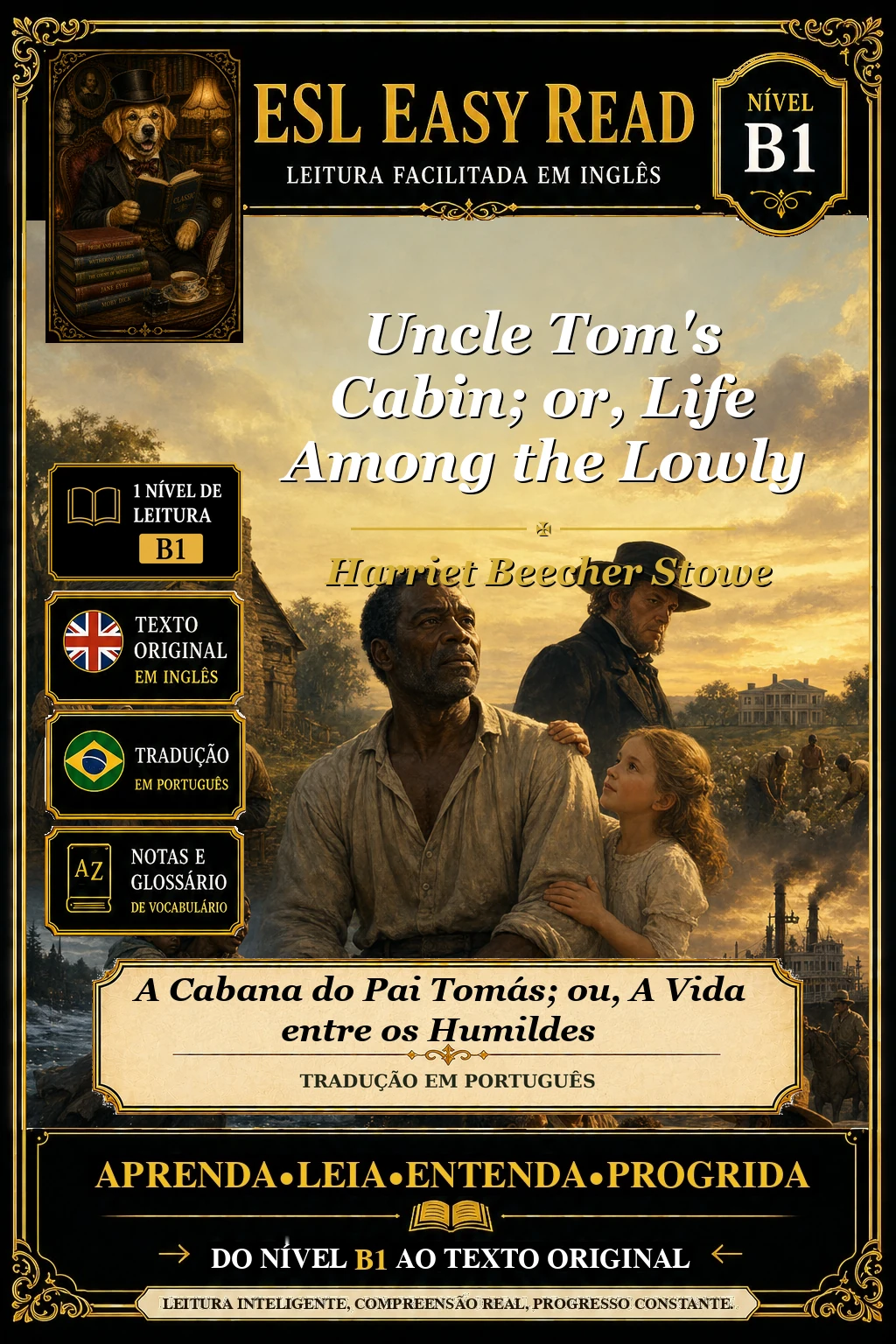Capa do e-book Uncle Tom’s Cabin or Life among the Lowly, de Harriet Beecher Stowe