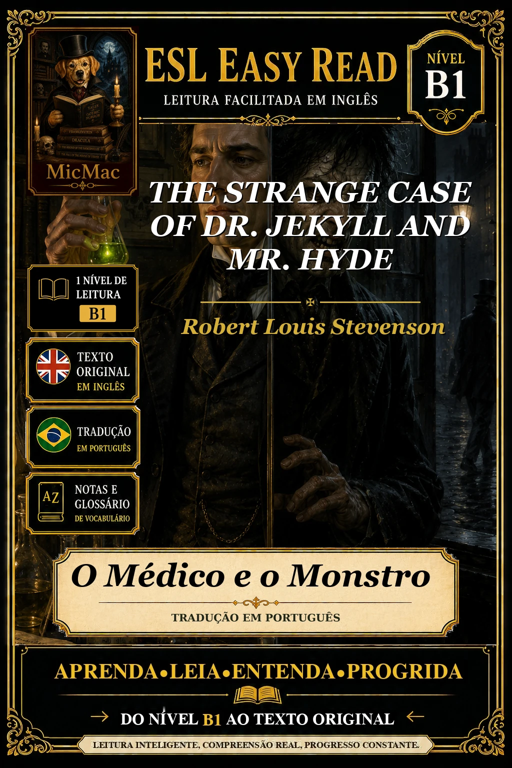 Capa do e-book O Estranho Caso do Dr. Jekyll e do Sr. Hyde, de Robert Louis Stevenson