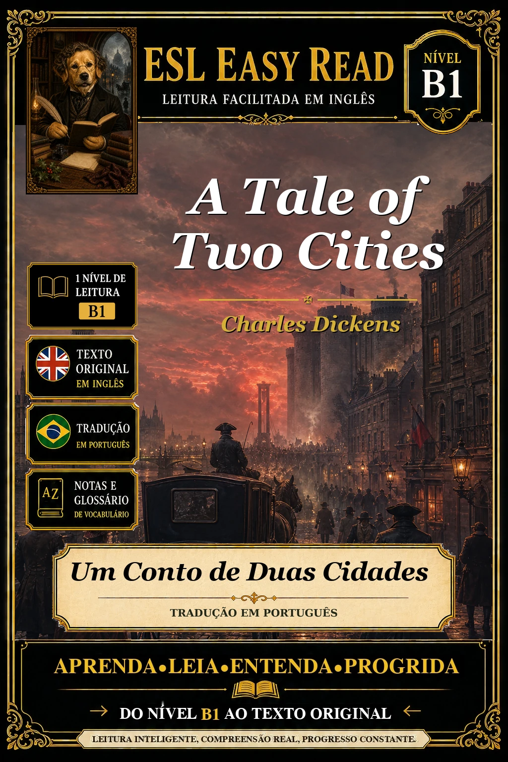 Capa do e-book Um Conto de Duas Cidades, de Charles Dickens