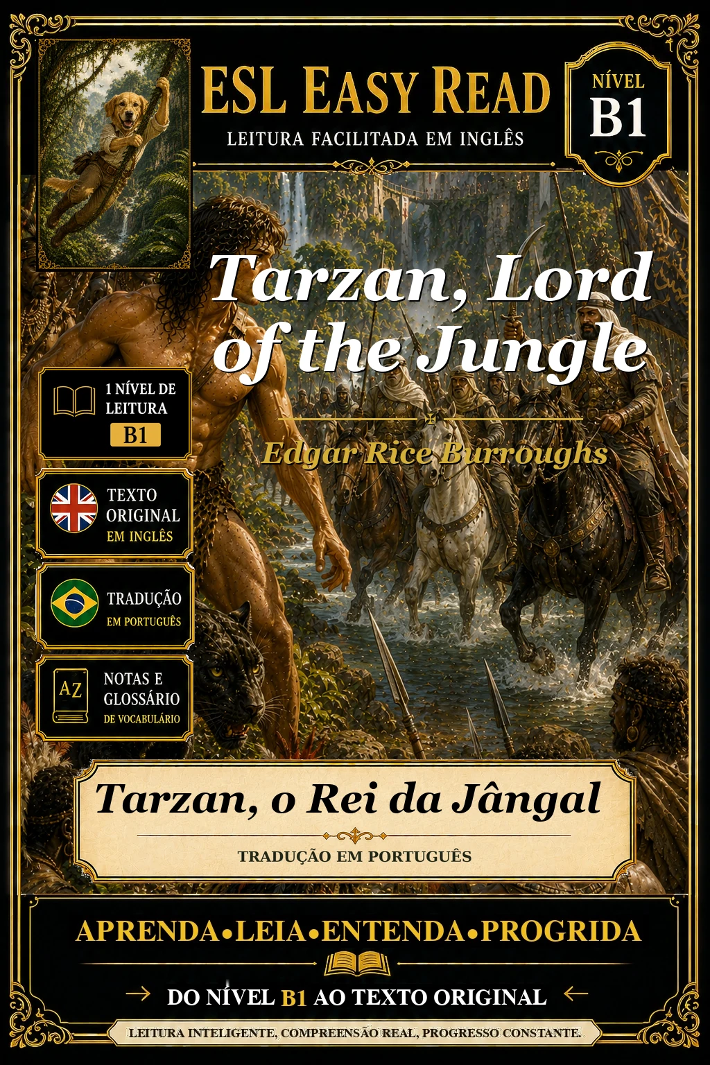 Capa do e-book Tarzan, Lord of the Jungle, de Edgar Rice Burroughs