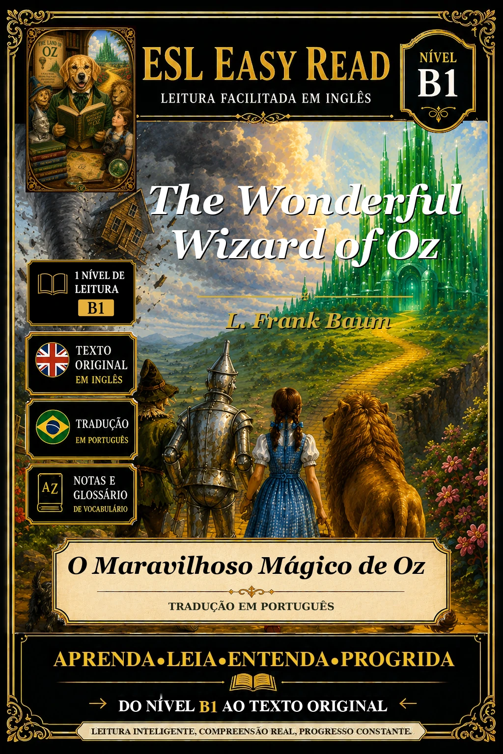 Capa de O Maravilhoso Mágico de Oz, de L. Frank Baum