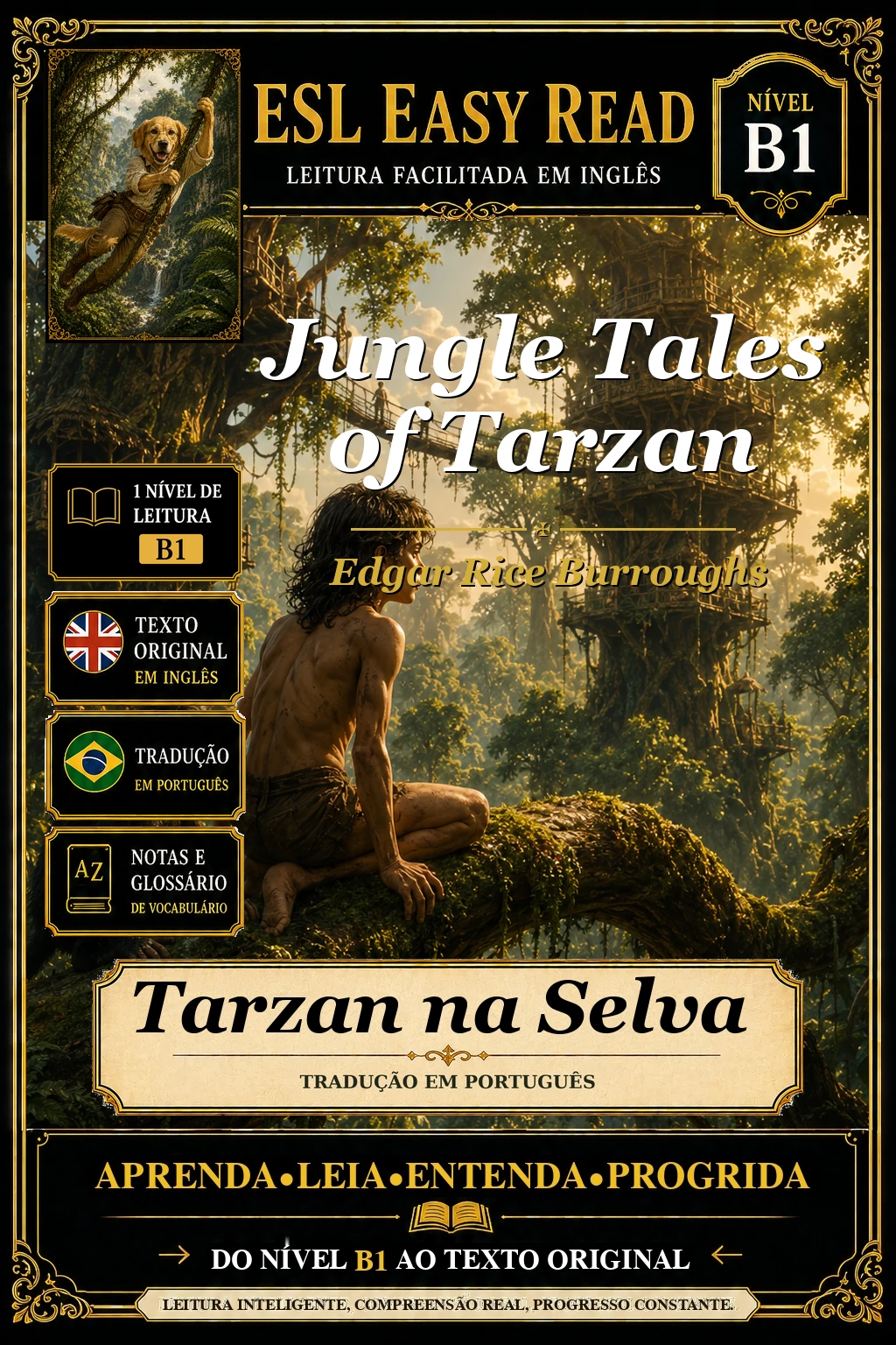 Capa de Tarzan na Selva, de Edgar Rice Burroughs