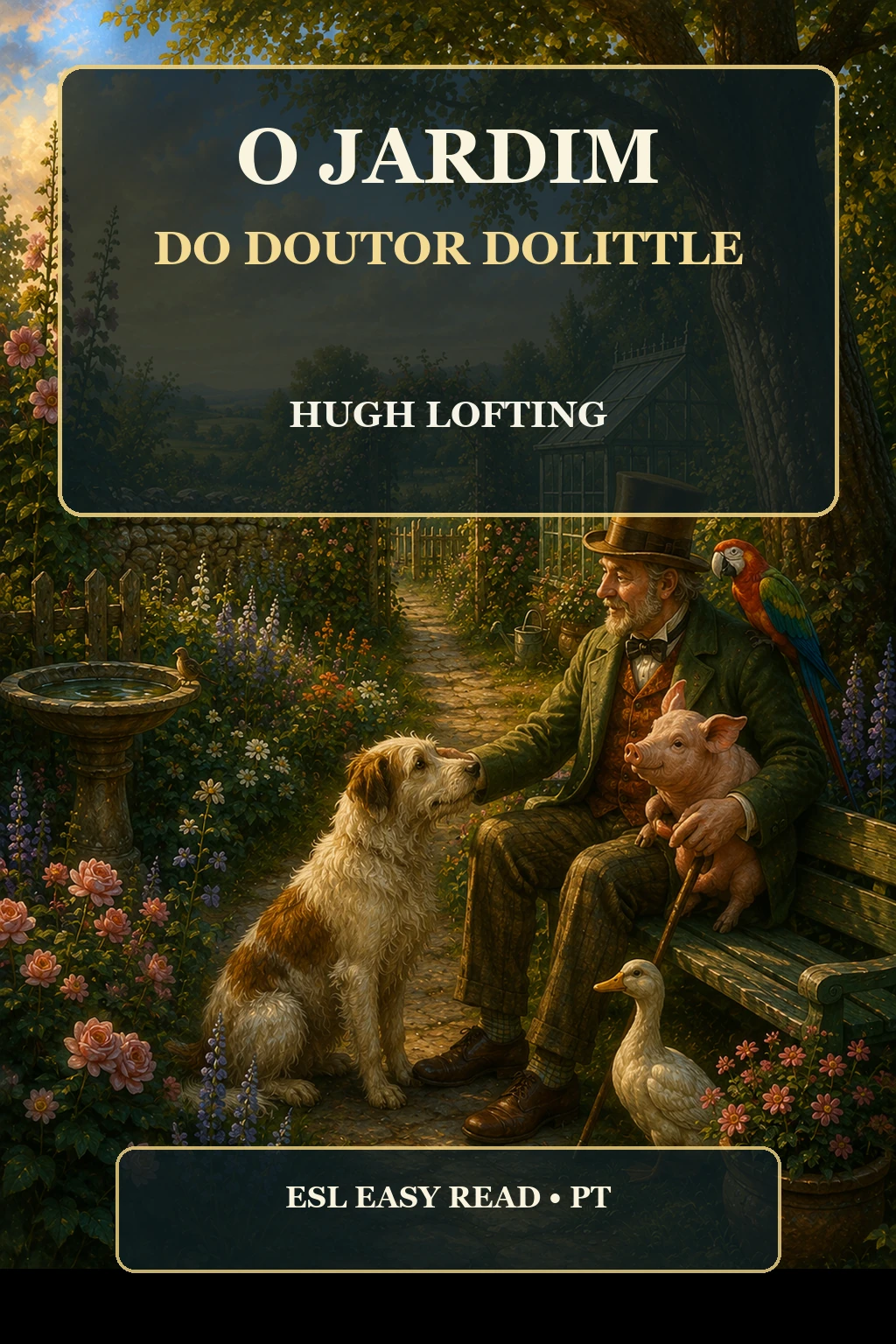 Capa de O Jardim do Doutor Dolittle, de Hugh Lofting