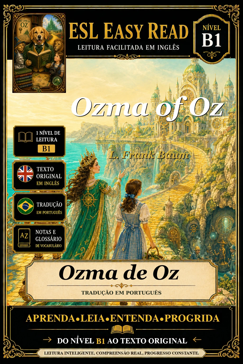 Capa do e-book Ozma de Oz, de L. Frank Baum