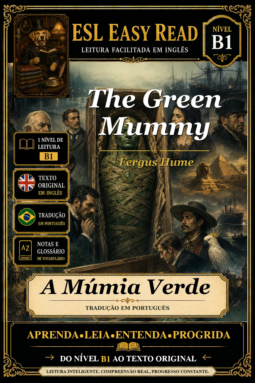 Capa do e-book A Múmia Verde, de Fergus Hume